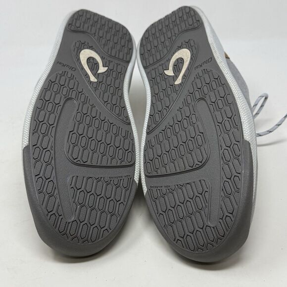 Olukai Nanea Li Shoes Mens 10 Gray Canvas Casual Comfort Lace Up Low Sneakers - Picture 12 of 14